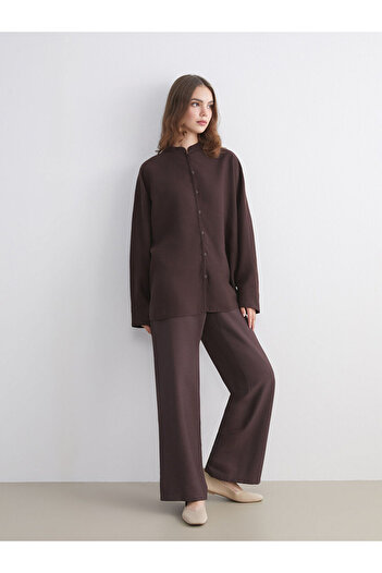 LC Waikiki Brown Elastic Waist Women's Trousers
