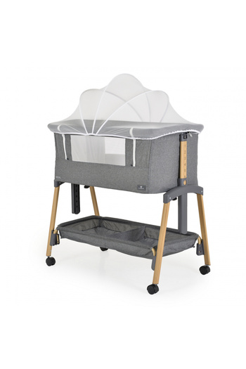 Cangaroo Co-Sleeper Adoro Grey 90x53 cm with sliding side, Mattress and Insect Net incl.