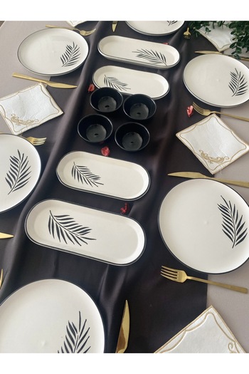 Yiğit Seramik Züccaciye Black Palm 6 Person 14 Piece Breakfast Set (2)