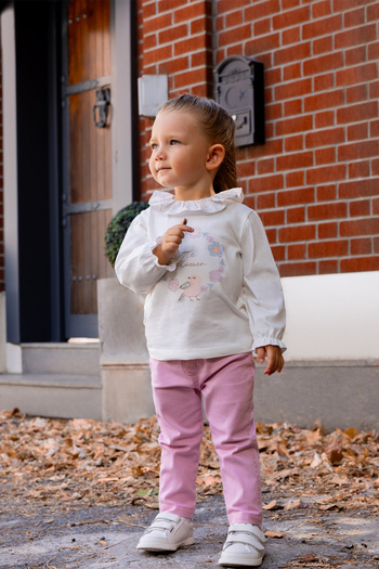 Miny Center Pink Baby Girl Denim Pants