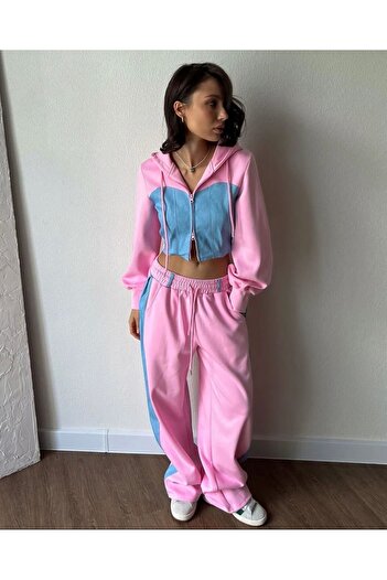 MRox Ariana Pink 2-piece oversize women's thick tracksuit