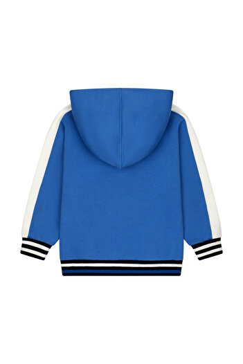 Miny Center Kanguru Cepli Nakışlı Kolları Bantlı Kapüşonlu Sweatshirt