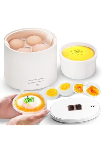 Generic Angju Rapid Egg Cooker - 4 Egg Capacity Cooker for Steamed, Hard Boiled, Soft Boiled Eggs and Onsen