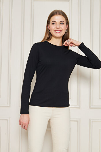 ESPİNA Cycling collar long sleeve basic t-shirt