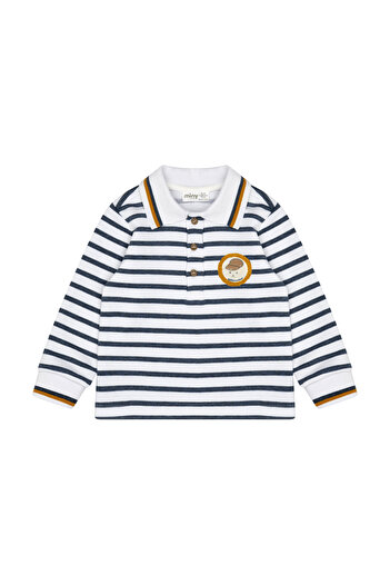 Miny Center Striped Polo Neck Baby Boy Long Sleeve T-Shirt