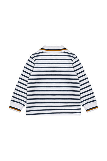 Miny Center Striped Polo Neck Baby Boy Long Sleeve T-Shirt