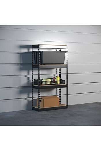 Handlekraft Metal storage shelf, 1800 x 1000x 400 mm, 4 shelves, 875 kg/shelf, steel frame material, black
