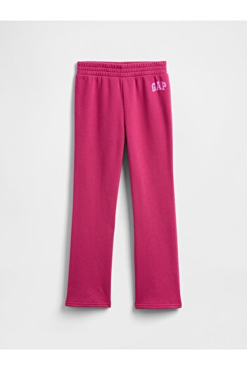 GAP Kız Çocuk Pembe Relaxed Logo Bootcut Eşofman Altı