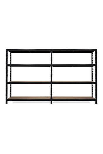 Handlekraft Storage shelves with 4 shelves, 180x200x40 cm, double shelf, 200kg/shelf, steel/MDF, black