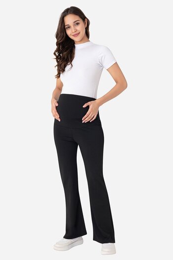 Arma Yıldız Spanish Leg High Waist Flexible Recovery Maternity Leggings Black