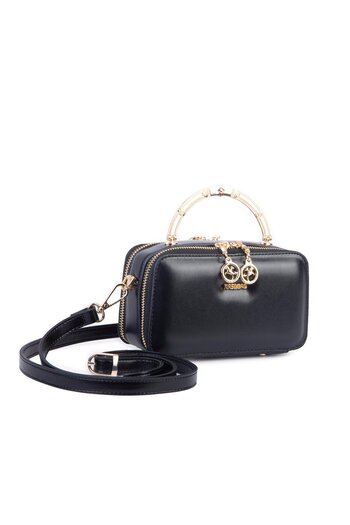 Nas Bag Women's Mini Handbag and Crossbody Bag Black (Width: 18 cm Length: 10 cm)