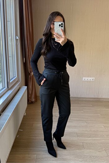 floral fashıon Women's Matte Leather Pants with Lycra Inside, Stretchy, Soft, Non-Cracking Leather
