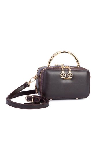 Nas Bag Women's Mini Handbag and Crossbody Bag Brown (Width: 18 cm Length: 10 cm)