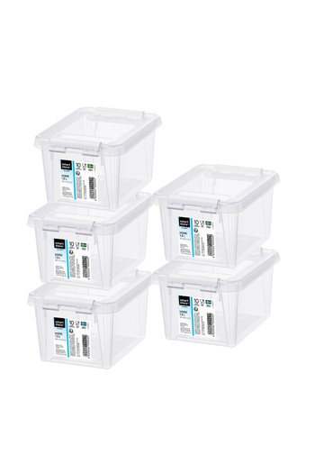 Orthex Set of 5 Boxes with lid 1.5 L, SmartStore Home1.5, 20x15x11 cm