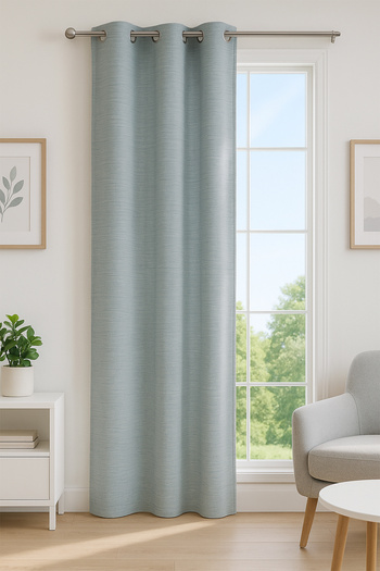 Premier Home Dima Ringed Background Curtain Gray Turquoise 140X250