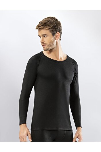 Sereia Men's Heat Retaining Comfortable Black Thermal Bottom - Black - Sreiakoyttserm2006-Si