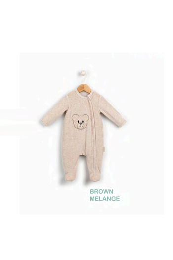 Babydola Babydoıla Velvet Zippered Footed Jumpsuit