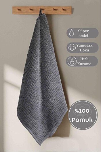 Karna Home Бавовняний односторонній рушник з жакардовим візерунком Karna Premıum Molıs - 50 x 90