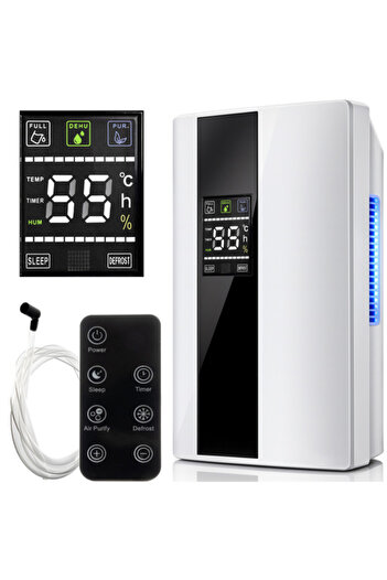 zola 2 in 1 dehumidifier and air purifier, 90 W, UV, 2L, 24h timer, remote control, white