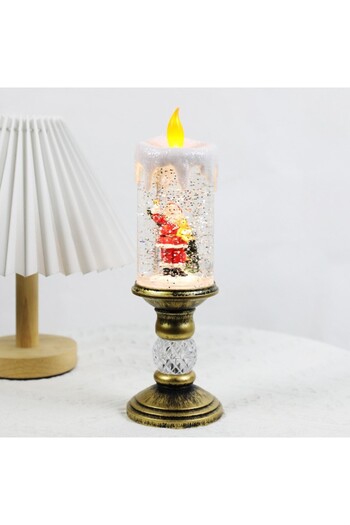 Flippy Decorațiune luminoasă, rabatabilă, lumină LED, sfeșnic ornamental, Moș Crăciun, 26x8,5x8,5 cm, auriu