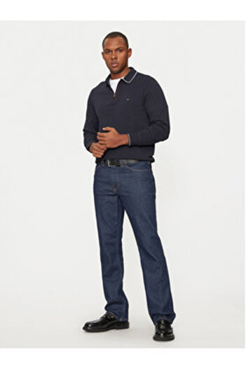 Tommy Hilfiger Pulover bărbătesc MW0MW33168 albastru