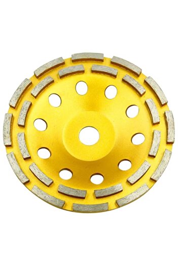 Generic STARK 7" Double Row Diamond Cup Grinding Wheel – Heavy Duty Concrete, Masonry & Stone Grinder Disc