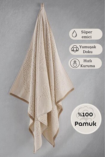 Karna Home Бавовняний односторонній рушник з жакардовим візерунком Karna Premıum Vance - 50 x 90