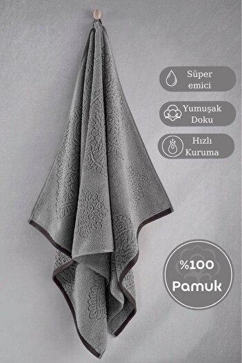 Karna Home Бавовняний односторонній рушник з жакардовим візерунком Karna Premıum Vance - 50 x 90