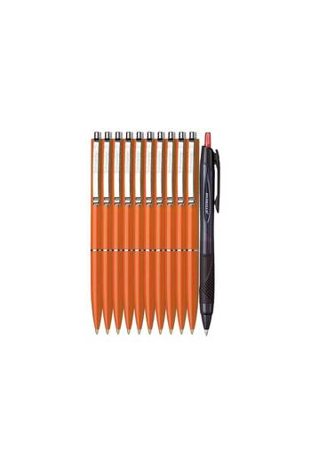 SCHNEIDER Premium Set - 10 Retractable Pens - Orange, Blue Writing and Jet Pen