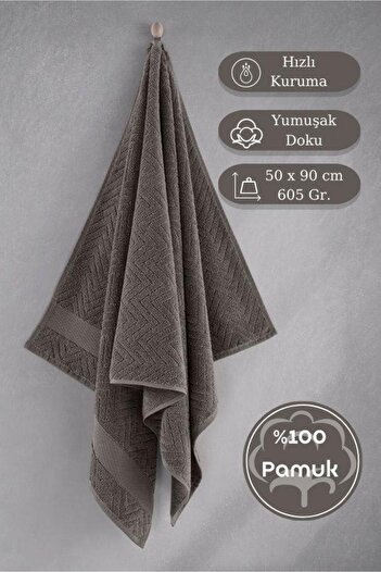 Karna Home Бавовняний одношаровий рушник з жакардовим візерунком Karna Premıum Zander - 50 x 90