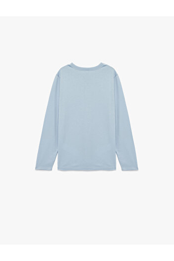 Koton Crew Neck Cotton Printed Long Sleeve T-Shirt