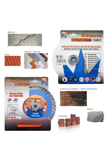 richmann Disc diamantat super turbo, beton, taiere rapida umeda si uscata, 115 mm/22.23 mm,