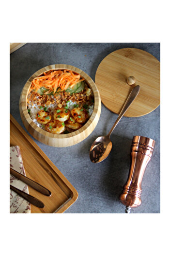 Raki Bamboo bowl with lid 17x8.5cm