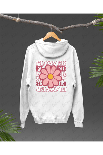 Nulivez High Quality Unisex Oversize Hoodie with Floral Design on the Back