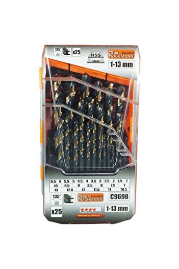 richmann exclusive Set 25 drill bits for metal, HSS, 1-13 mm,