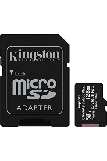 Kingston Card MicroSD Canvas Select Plus, 128 GB, 100 MB/s, cu adaptor