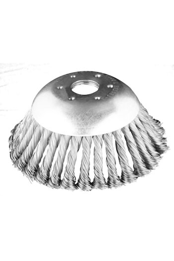 graphite Wire Brush, Cup Type, with Braids, for Brushcutter/Trimmer, Steel, 150x25.4 mm,
