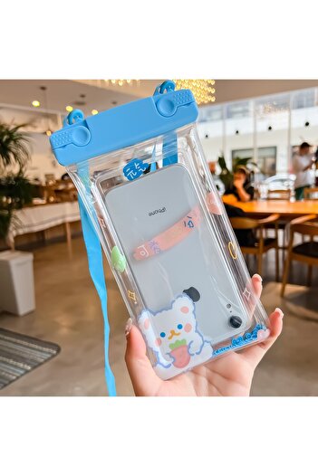 Universal Fruity Waterproof Bibilel Submersible Case, Berry Bear, Blue