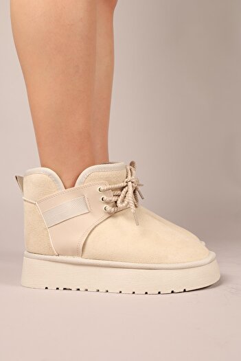 Birikon Puff Suede Boots with Faux Fur Inside Ten