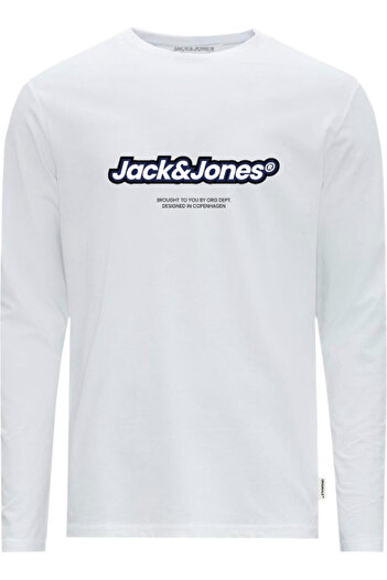 Jack & Jones Μπλούζα JACK & JONES Vesterbro Newton Crew - 12266419-Bright White