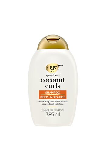 OGX Coconut Curls Shampoo 385 ml, moisturizing shampoo with coconut oil, lemon oil, and honey, sulfa
