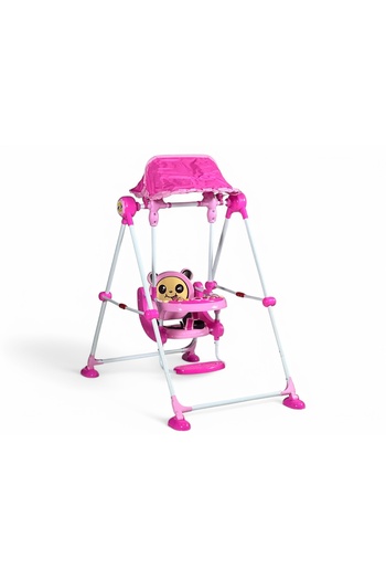 ALBADER Foldable Kids Swing with Removable Toys, Outdoor and Indoor Toddler Swing Chair with Footrest