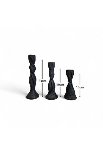 Casco Twisted Ceramic Candle Holder (Set of 3)