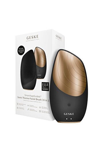 Geske | SmartAppGuided™ Sonic Thermo Facial Brush | 6 in 1 | Skin Cleaning | Heated Facial Cleansi