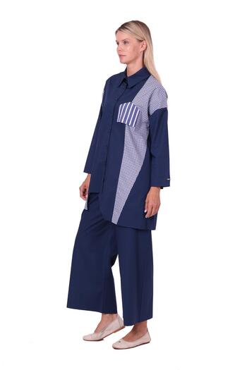 Invee Petticoat shirt navy blue