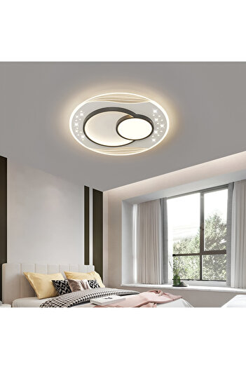 Alista Home Lustra LED cu telecomanda SERPENTA 125 W, Rotunda, lumina Rece/Calda/Neutra, Dimabila, Negru