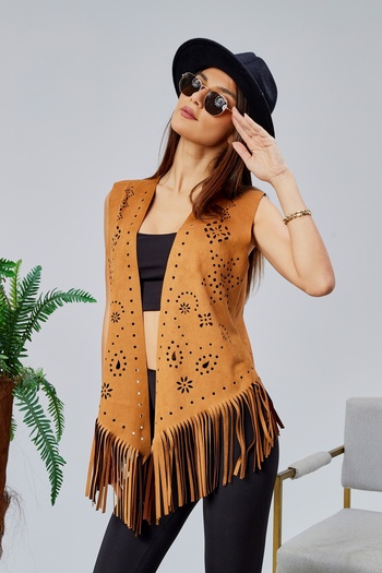 Wissi Life Scuba Suet Laser Cut Tassel Taba Vest