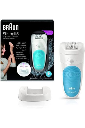 Braun Silk-Epil 5-511 Starter Kit Wet&Dry Cordless Epilator + Beginners Cap