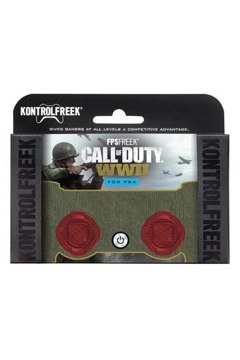 No branded KontrolFreek CoD World War II Grips (2) for PS5/PS4, Red