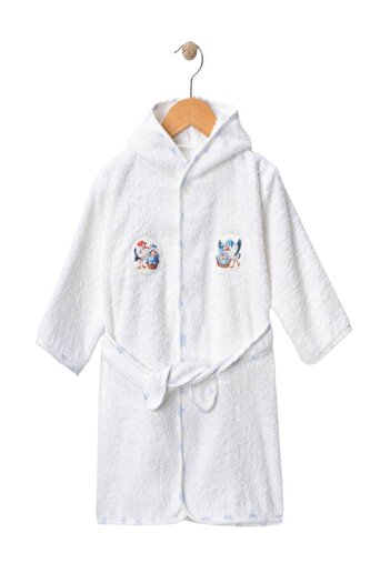 falcomini Baby Boy Children's Embroidered Bathrobe 1/8 Years Old